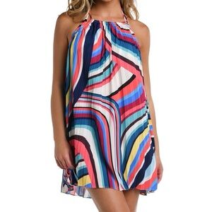 La Blanca Women's Slice Of Paradise Pleated Trapeze Dress Swim Cover-Up Size M